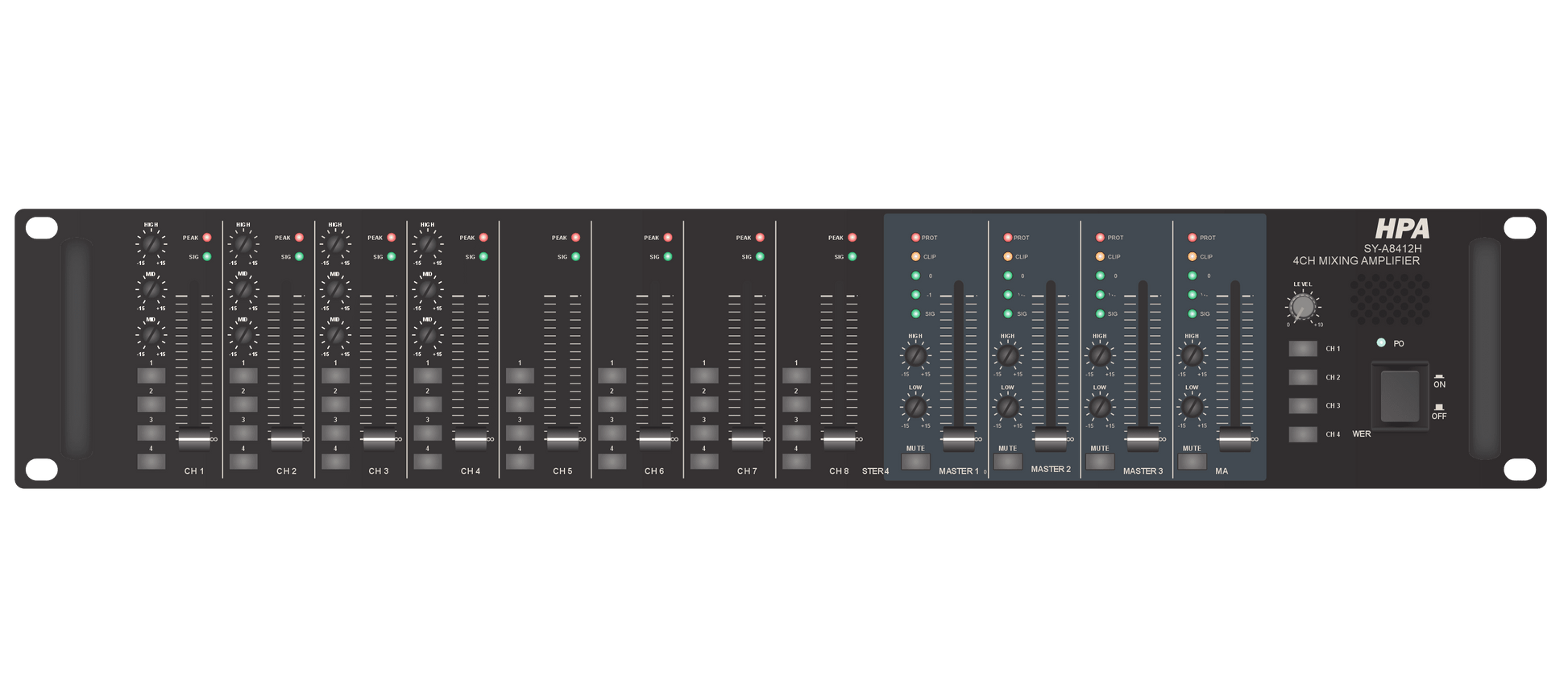 HPA SY-A8412H Public Address Multi-Channel Mixer Amplifier - DECIBEL