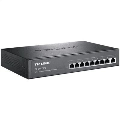 TL-SF1009PE TP-Link 9 Port 100M POE Switch RJ45 Network Switcher 125W Output Networking Hub Internet Splitter
