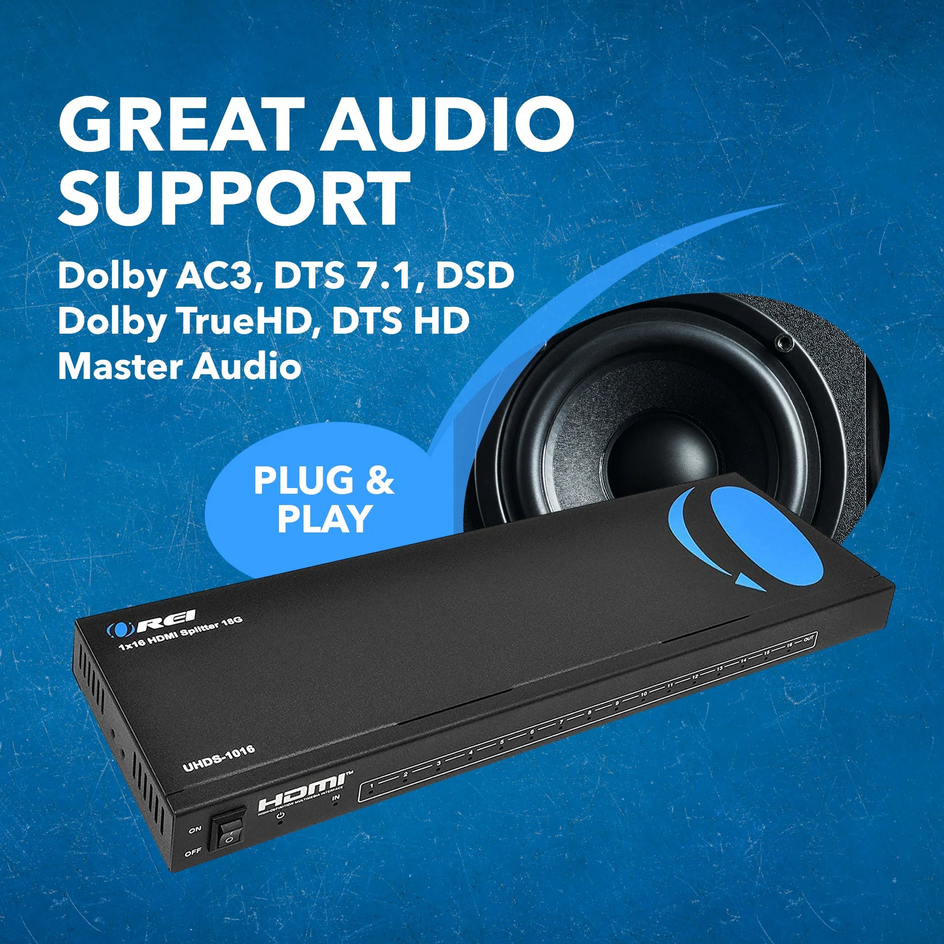 OREI 4K@60Hz 1x16 HDMI™ Splitter-UHDS-1016