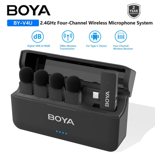 boya by-v4u 4-channel wireless mic
