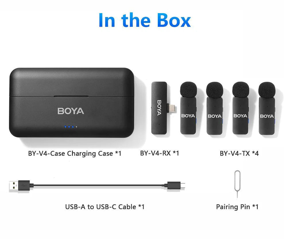 boya by-v4u 4-channel wireless mic
